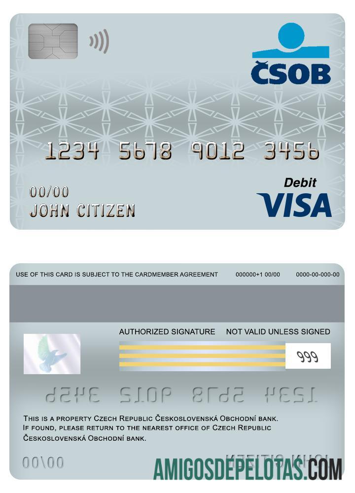 República Tcheca Ceskoslovenská Obchodní Banka Visa Cartão de Débito T baixar para verificação